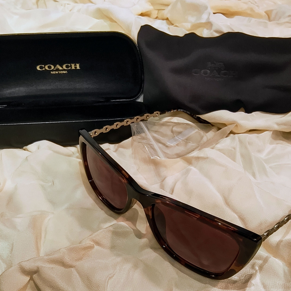 COACH Havana Brown Gradient Cat-Eyes Sunglasses (HC8257U) with Gunmetal Accents